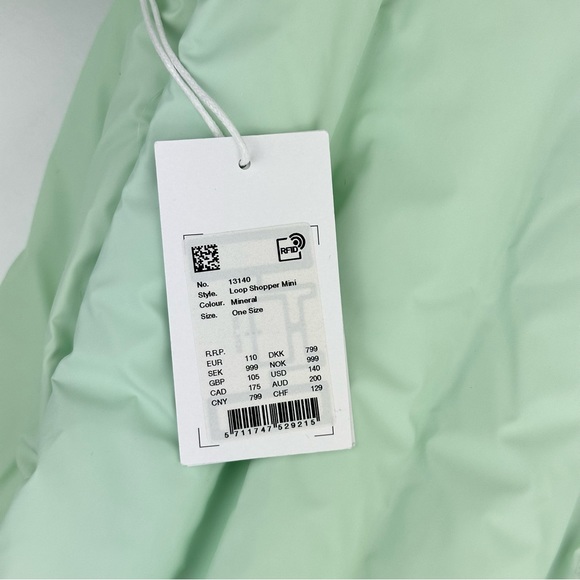 NWT RAINS $140 Waterproof Loop Shopper Mini in Mineral Blue/Green - Picture 7 of 10